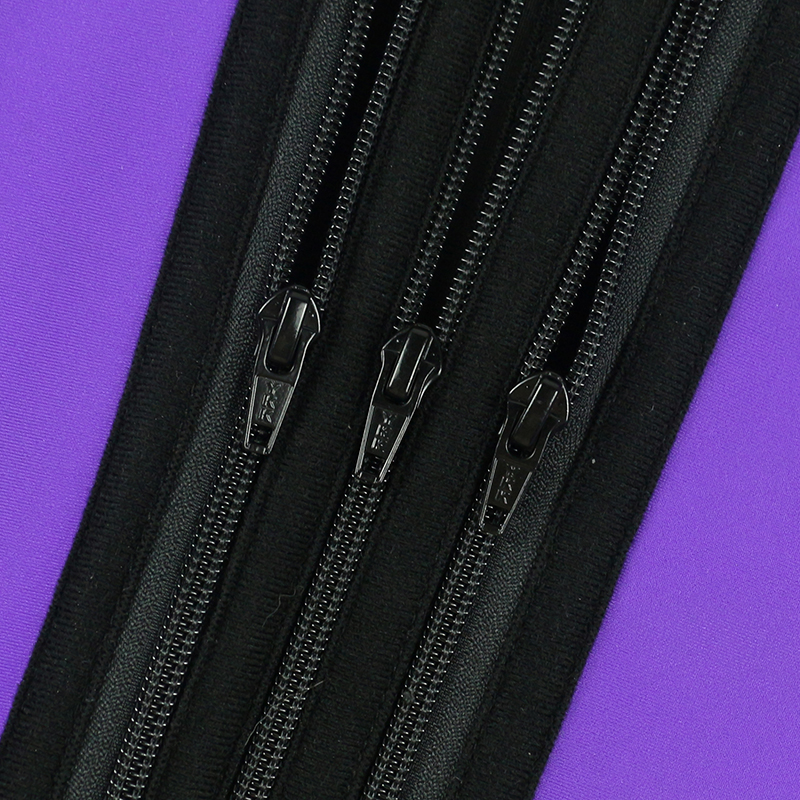Purple Latex Three Zippers Waist Trainer MHW100061PU