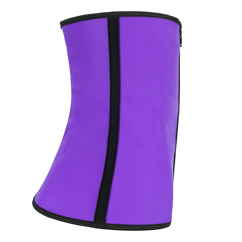 Purple Latex Three Zippers Waist Trainer MHW100061PU