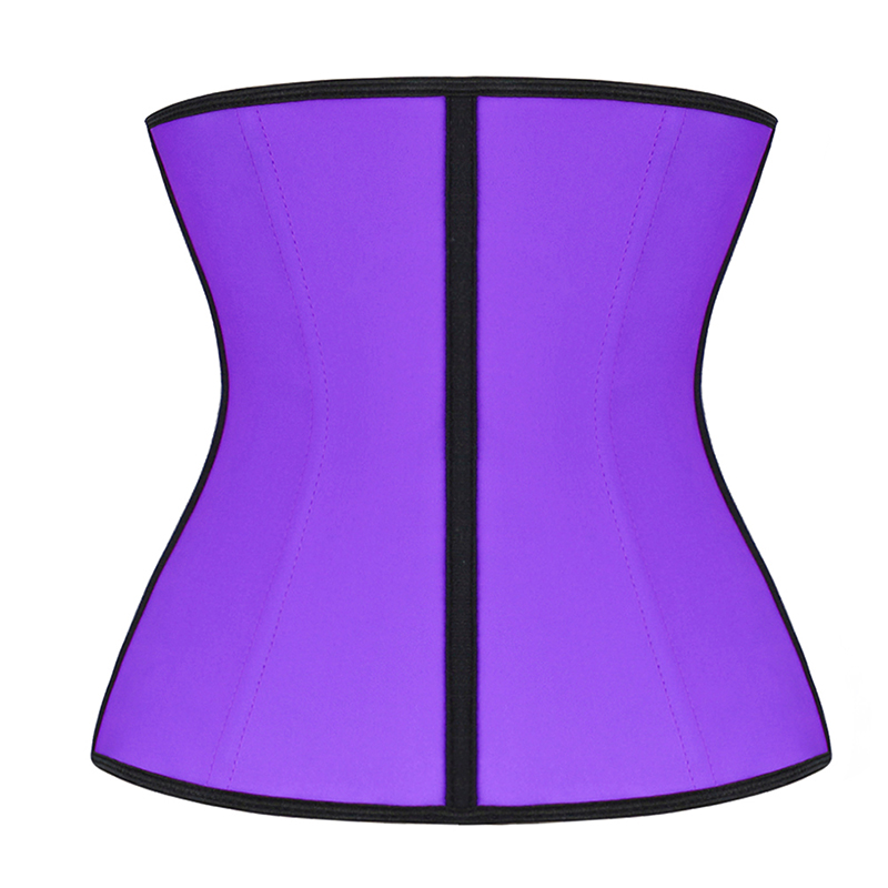 Purple Latex Three Zippers Waist Trainer MHW100061PU
