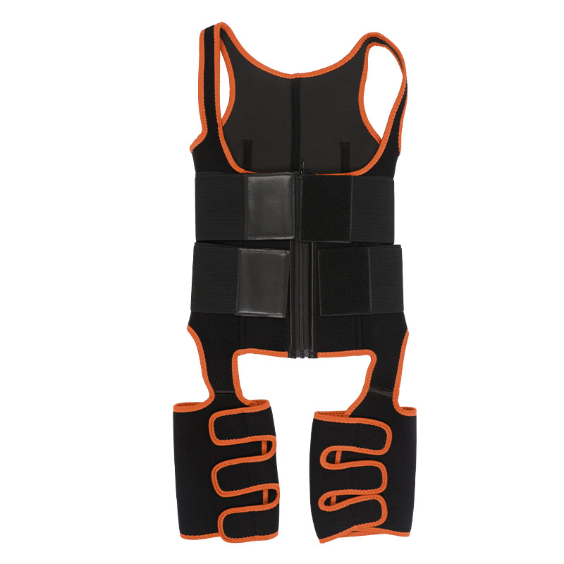 Orange Neoprene Leather Double Belt Vest MHW100065O
