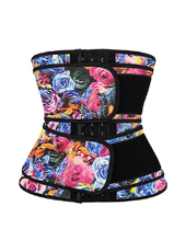 Double Belt Latex Hook Waist Trainer Rose MHW1872M