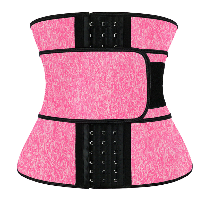 Snow Pink Neoprene Single Belt Hooks Waist Trainer MHW100084SP