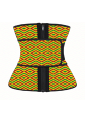 Yellow Kente Latex Single Belt with Zipper MHW100048YG 