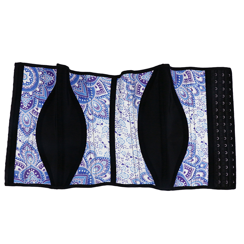 Color Mixed Blue Floral Print Latex Waist Trainer MHW100017b