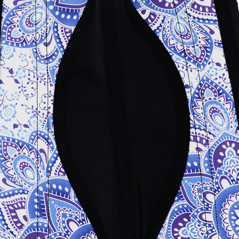 Color Mixed Blue Floral Print Latex Waist Trainer MHW100017b