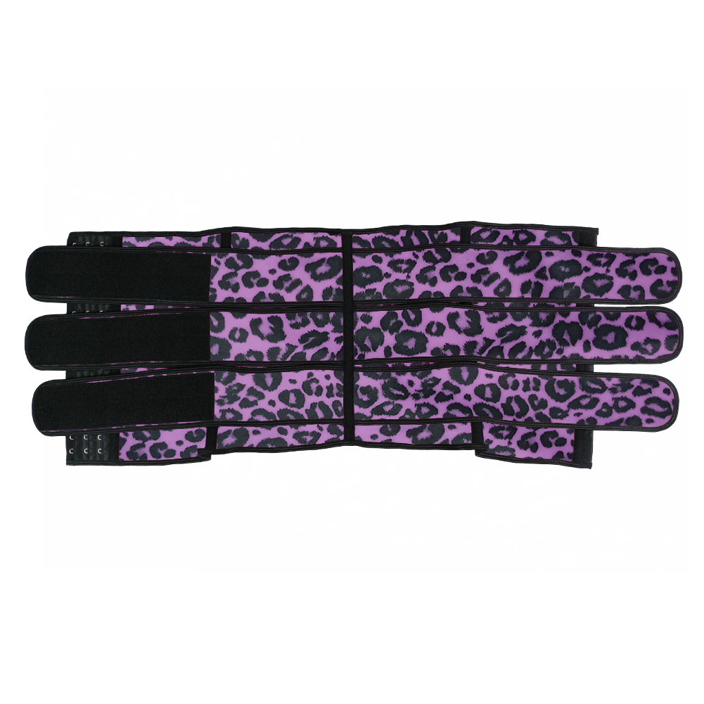 Purple Leopard Three Belts Hooks Waist Trainers MHW100004PUL