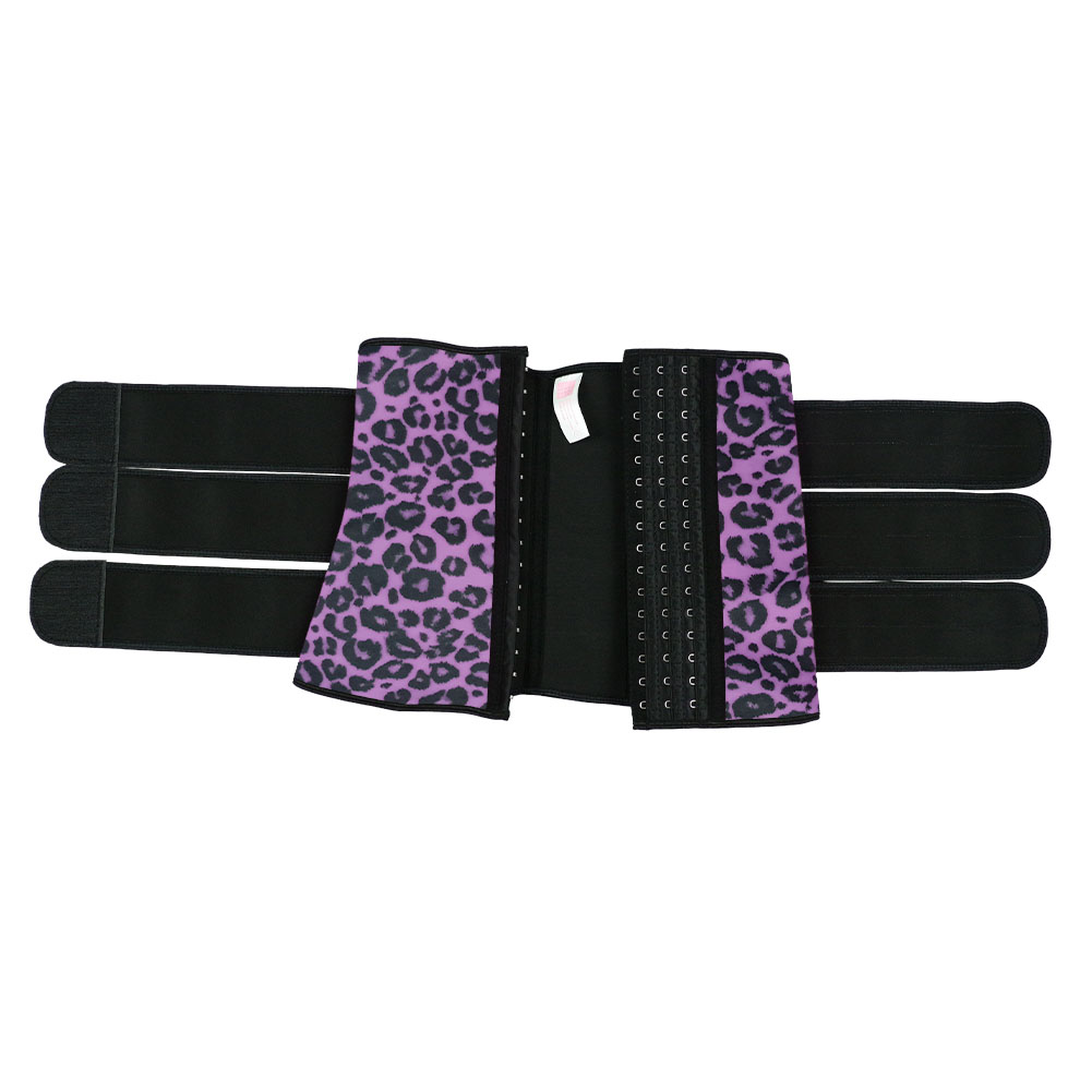 Purple Leopard Three Belts Hooks Waist Trainers MHW100004PUL