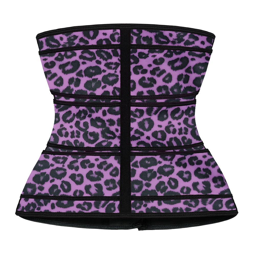 Purple Leopard Three Belts Hooks Waist Trainers MHW100004PUL