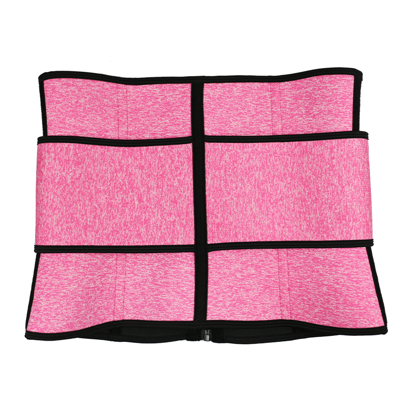 Snow Pink Neoprene Zipper Waist Trainer with Single Belt MH1948SP
