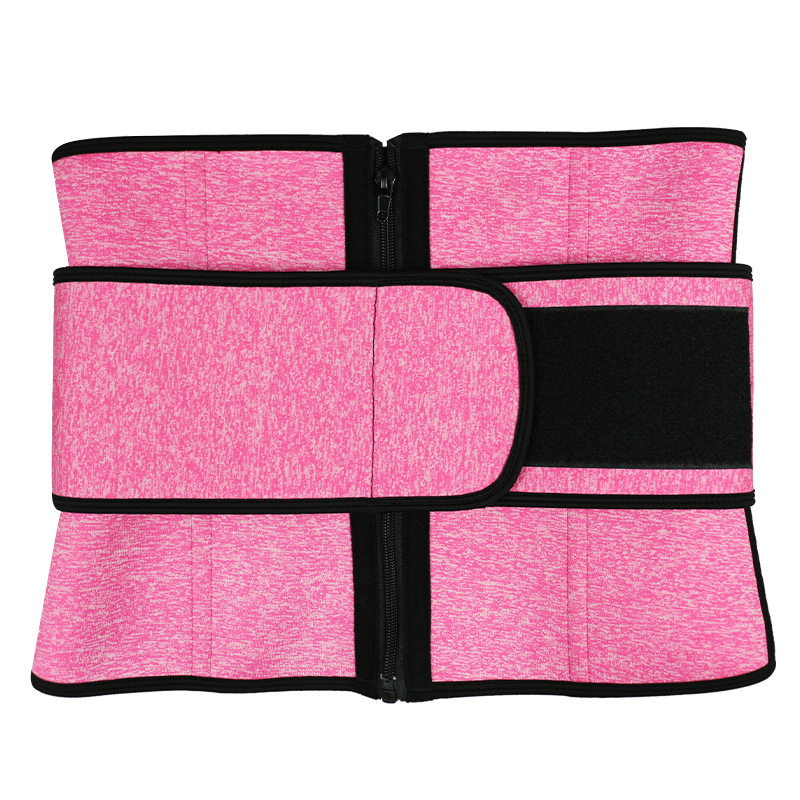Snow Pink Neoprene Zipper Waist Trainer with Single Belt MH1948SP