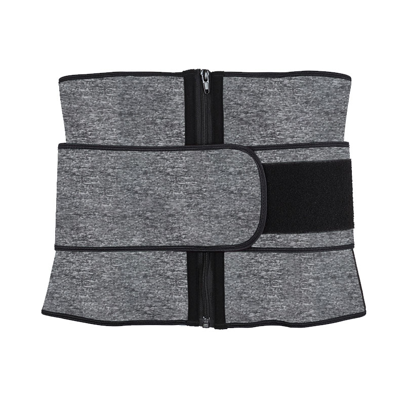 Snow Grey Neoprene Zipper Waist Trainer with Single Belt MH1948SA