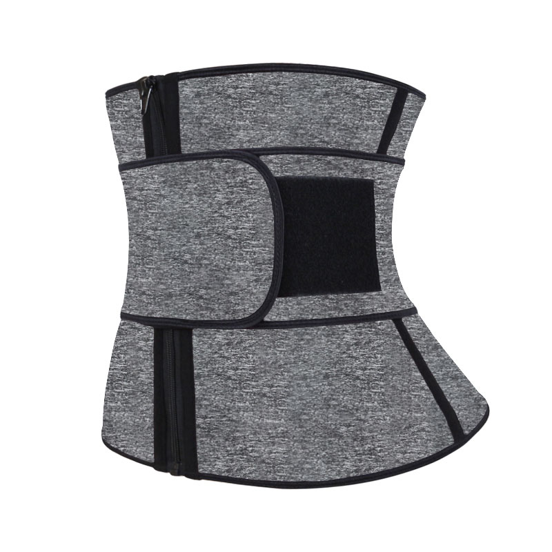 Snow Grey Neoprene Zipper Waist Trainer with Single Belt MH1948SA