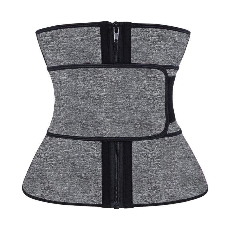 Snow Grey Neoprene Zipper Waist Trainer with Single Belt MH1948SA