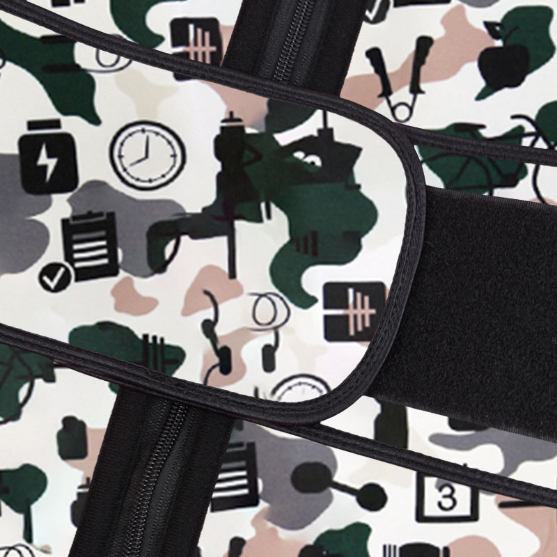Sports Camouflage Neoprene Zipper Waist Trainer with Single Belt MH1948C