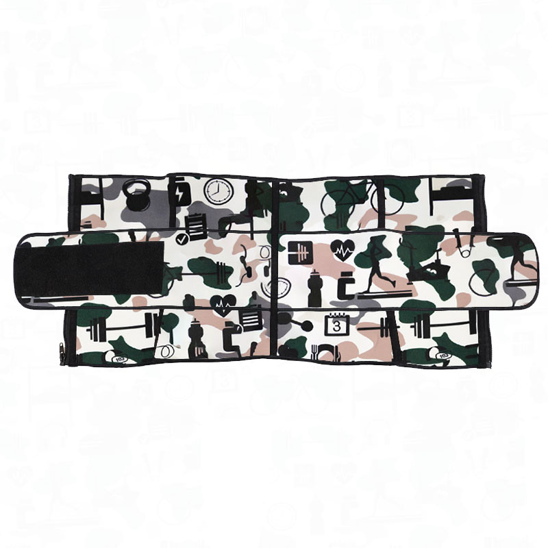 Sports Camouflage Neoprene Zipper Waist Trainer with Single Belt MH1948C