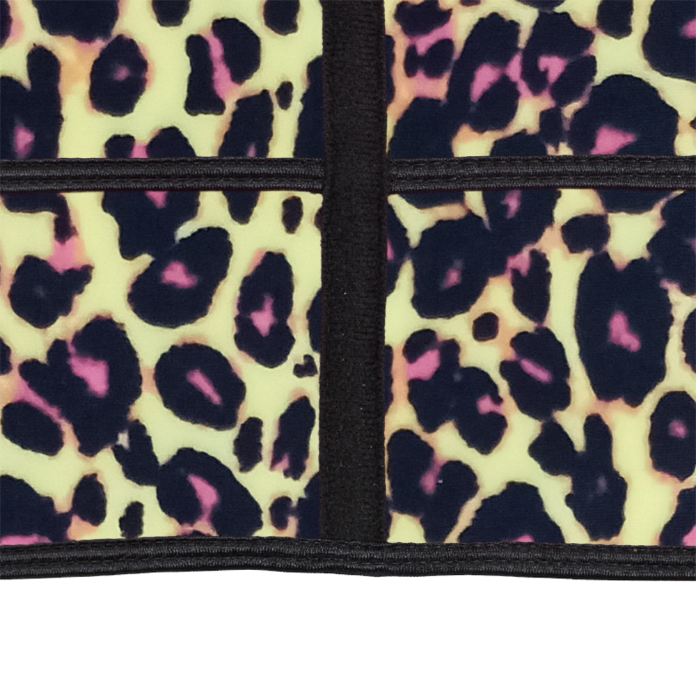 Leopard Yellow Latex Zipper Waist Trainer with Single Belt MH1700YL