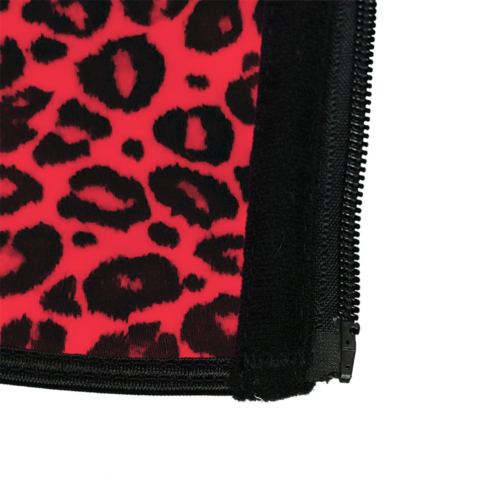 Leopard Red Latex Zipper Waist Trainer with Triple Belts MH100001RL