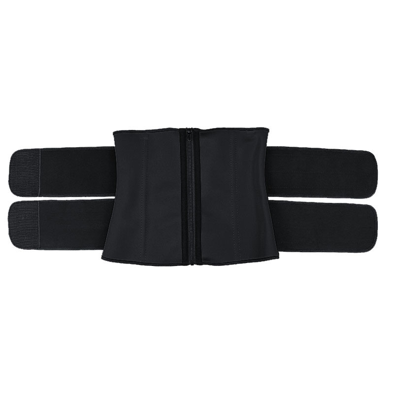 Black Detachable Double Belt Latex Waist Trainer