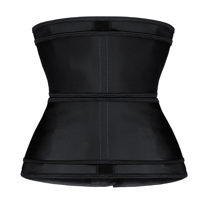 Black Detachable Double Belt Latex Waist Trainer