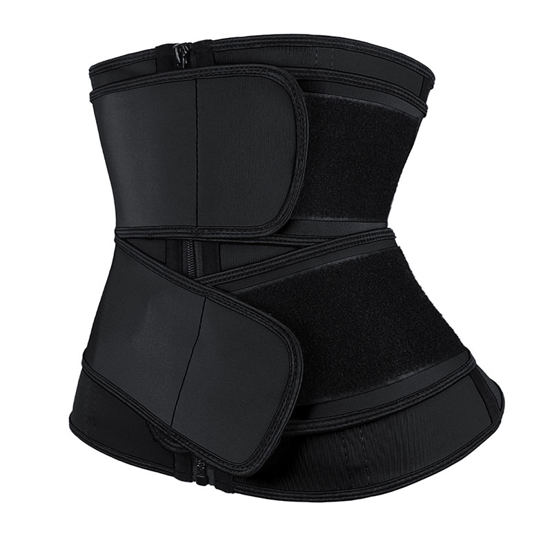 Black Detachable Double Belt Latex Waist Trainer