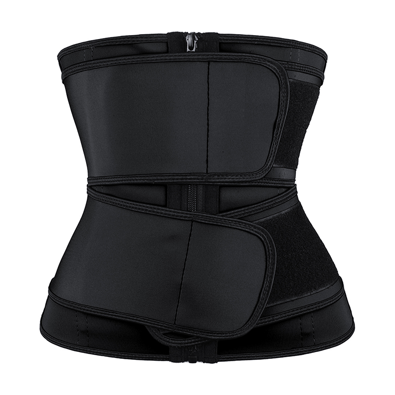 Black Detachable Double Belt Latex Waist Trainer