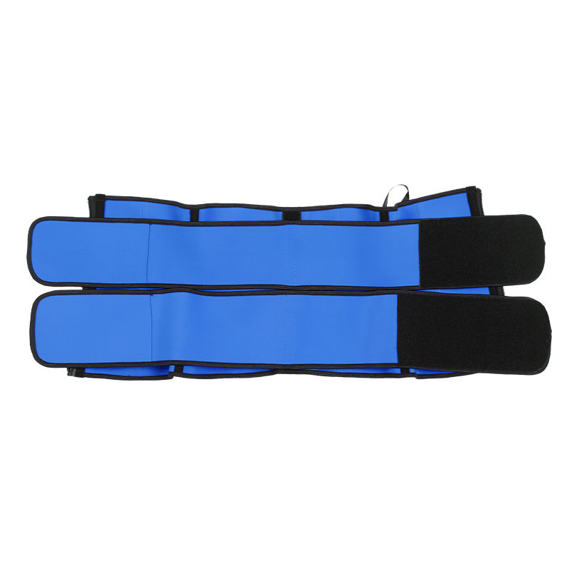 Blue Detachable Double Belt Latex Waist Trainer With Zipper