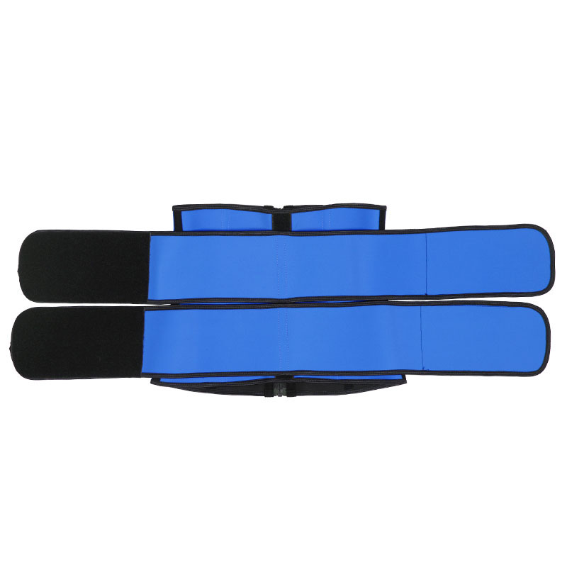 Blue Detachable Double Belt Latex Waist Trainer With Zipper