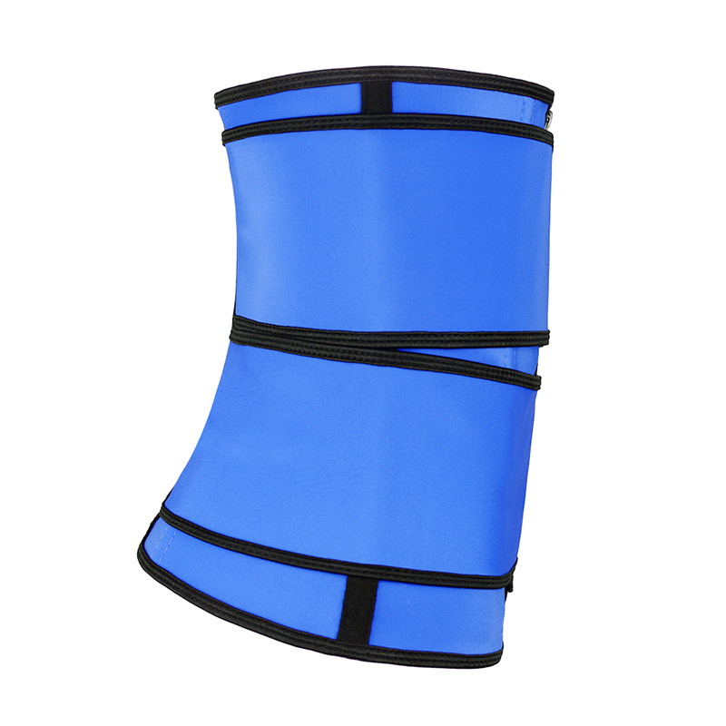 Blue Detachable Double Belt Latex Waist Trainer With Zipper