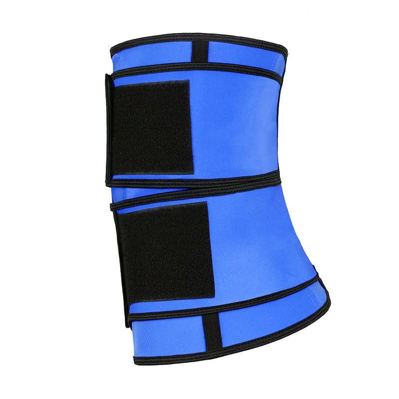 Blue Detachable Double Belt Latex Waist Trainer With Zipper