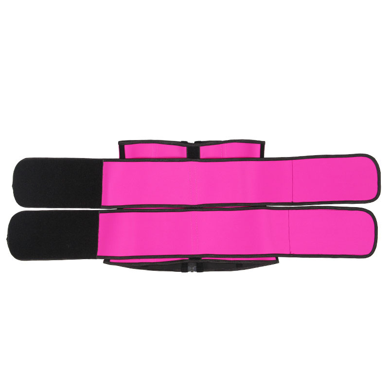 Pink Detachable Double Belt Latex Waist Trainer With Zipper