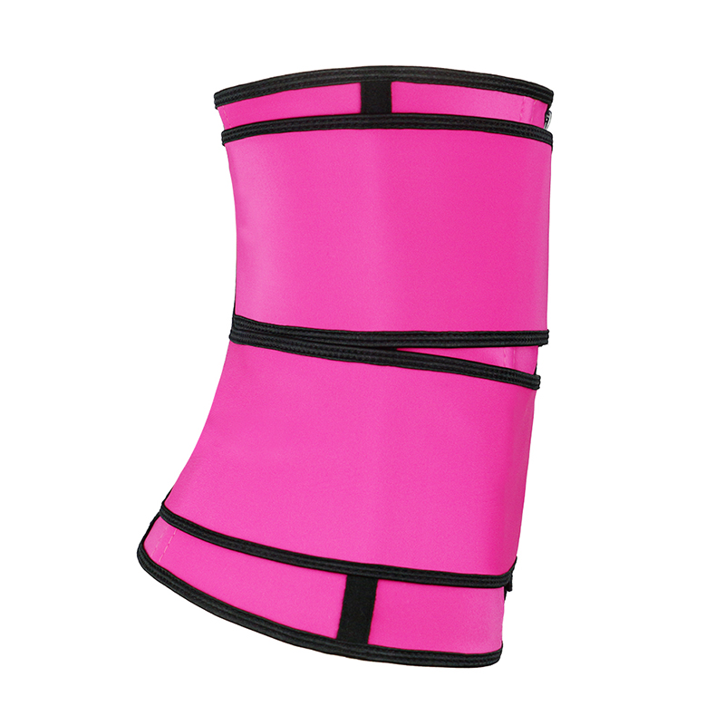 Pink Detachable Double Belt Latex Waist Trainer With Zipper
