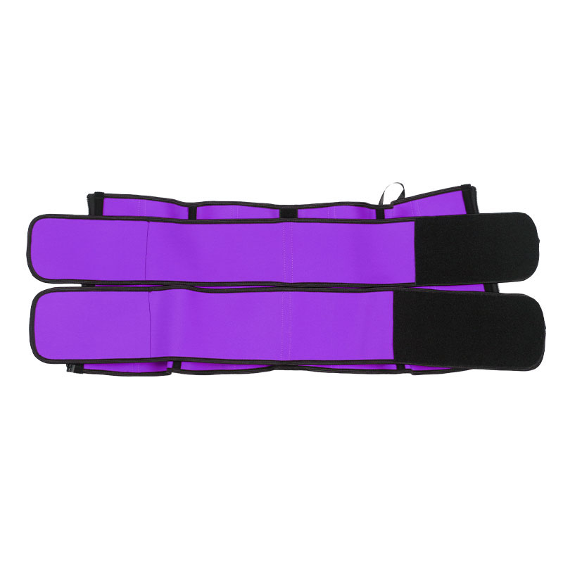 Purple Detachable Double Belt Latex Waist Trainer With Zipper