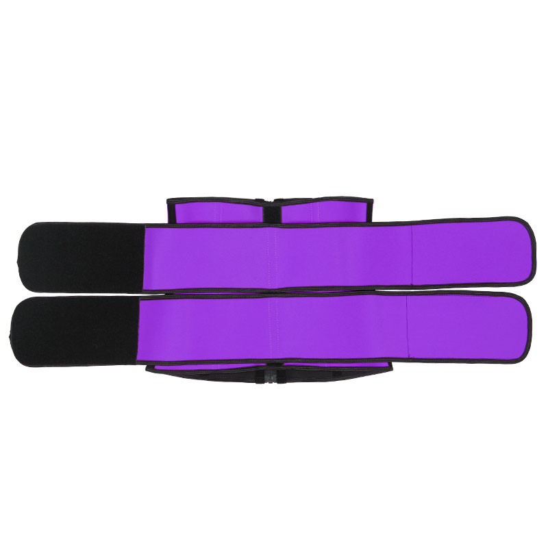 Purple Detachable Double Belt Latex Waist Trainer With Zipper