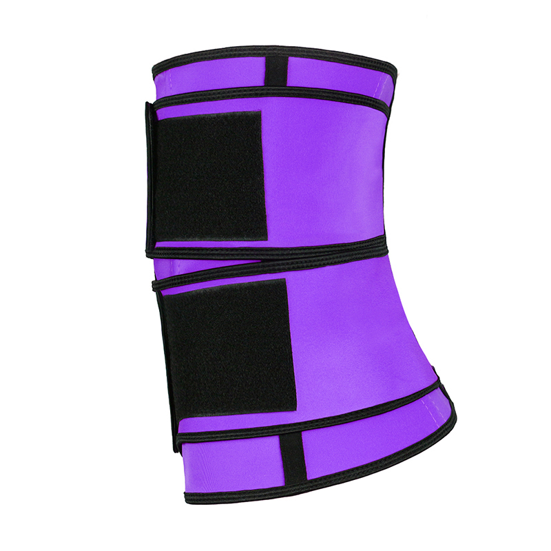 Purple Detachable Double Belt Latex Waist Trainer With Zipper