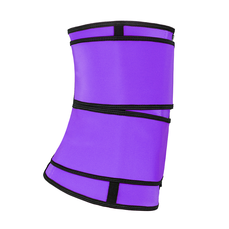 Purple Detachable Double Belt Latex Waist Trainer With Zipper
