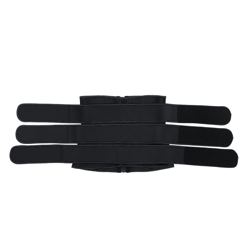 Black Three Detachable Belt Zipper Latex Waist Trainer MHW100090B