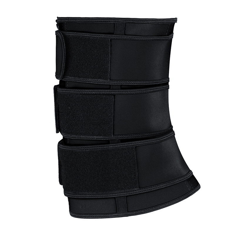 Black Three Detachable Belt Zipper Latex Waist Trainer MHW100090B