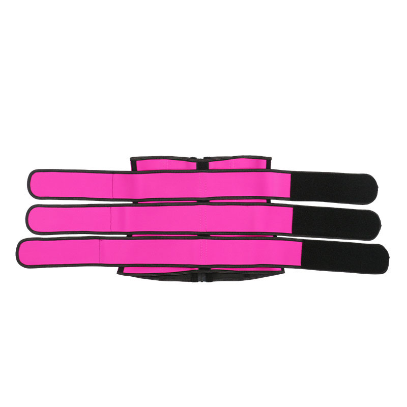 Pink Three Detachable Belt Zipper Latex Waist Trainer MHW100090P
