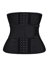 Black V-shaped Single Belt Hook Curved Waist Trainer MHW100053B