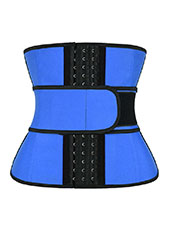 Blue V-shaped Single Belt Hook Curved Waist Trainer MHW100053BL