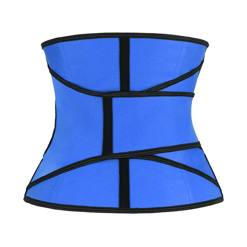 Blue V-shaped Close-Fitting Single Belt Curved Waist Trainer