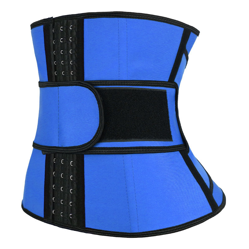 Blue V-shaped Close-Fitting Single Belt Curved Waist Trainer