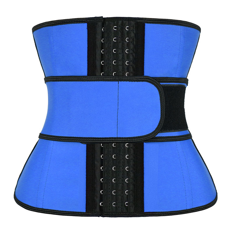 Blue V-shaped Close-Fitting Single Belt Curved Waist Trainer