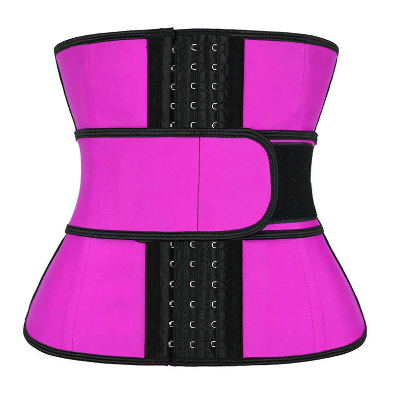 Pink V-shaped Close-Fitting Single Belt Curved Waist Trainer