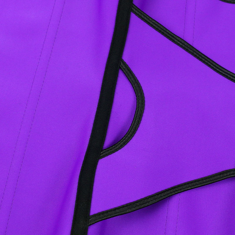 Purple V-shaped Single Belt Hook Curved Waist Trainer