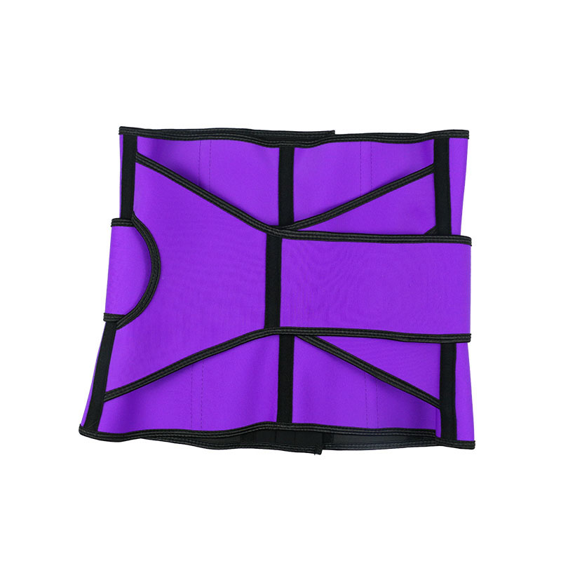 Purple V-shaped Single Belt Hook Curved Waist Trainer