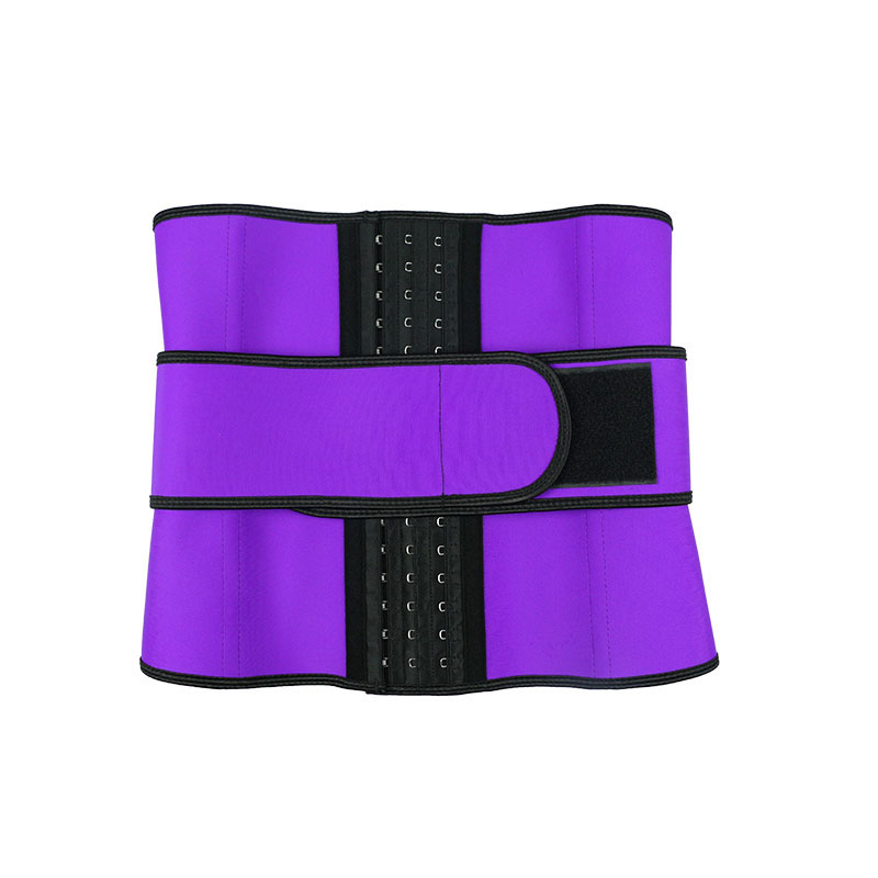 Purple V-shaped Single Belt Hook Curved Waist Trainer