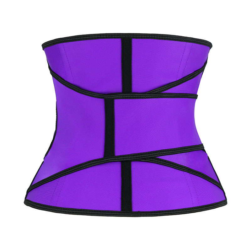 Purple V-shaped Single Belt Hook Curved Waist Trainer