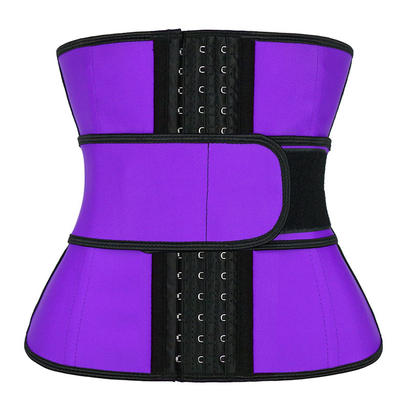 Purple V-shaped Single Belt Hook Curved Waist Trainer