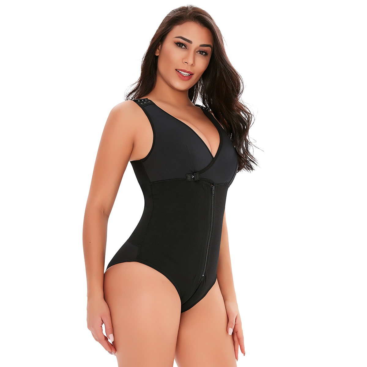 Black Adjustable High-Waisted Tummy Lift Jumpsuit MHW100025B